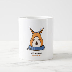 Wird morgen trainieren Lustiger Fuchs Fitness Humo Jumbo-Tasse