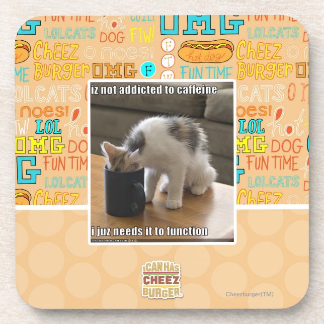 Wird nicht zum Koffein gewöhnt Getränkeuntersetzer (Vorderseite)