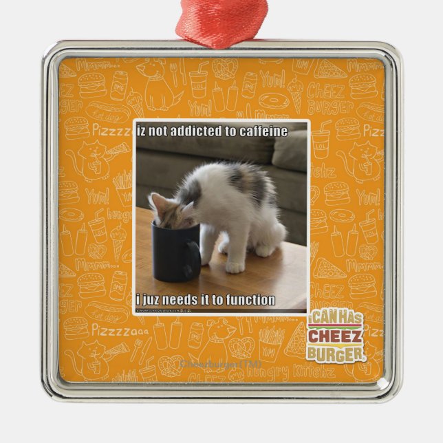 Wird nicht zum Koffein gewöhnt Silbernes Ornament (Vorne)