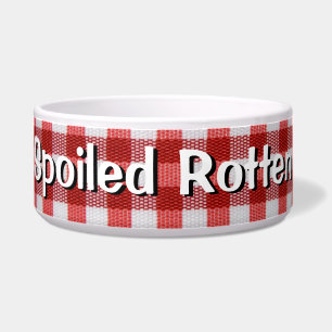 Wird Roter Text auf Gingham übertragen Napf