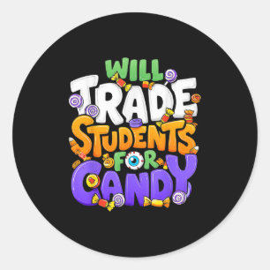 Wird Schüler für Candy Lehrer Niedlich Hallowage t Runder Aufkleber