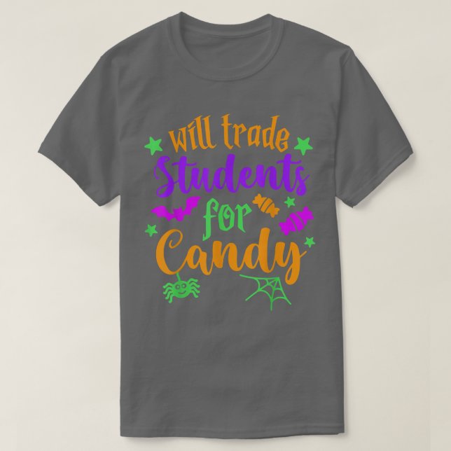 Wird Schüler gegen Candy Funny Halloween Part taus T-Shirt (Design vorne)