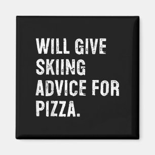 Wird Skifahren-Tipps für Pizza Lustiger Skilehrer Magnet