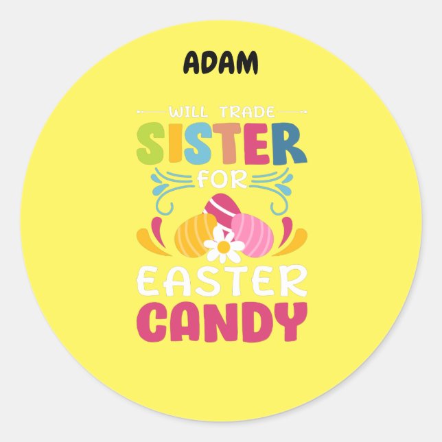 "WIRD TRADE SISTER FÜR EASTER CANDY" CLASSIC ROU RUNDER AUFKLEBER (Vorderseite)