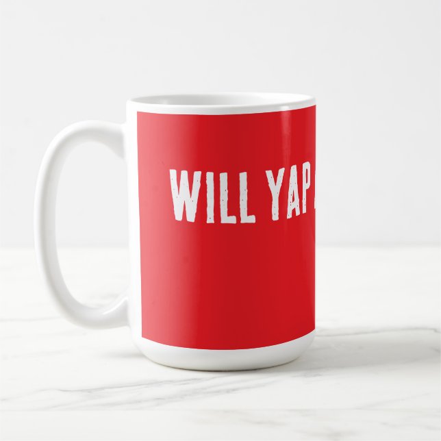 Wird über Bücher reden – Lustiger Bücherliebhaber Kaffeetasse (Links)