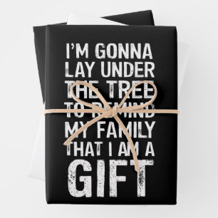 Wird unter dem Weihnachtsbaum liegen Weihnachtsfam Geschenkpapier Set