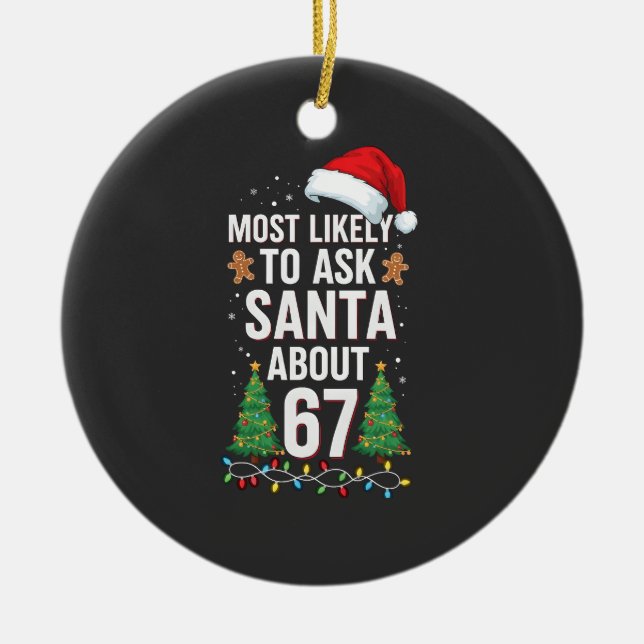 Wird Weihnachtsmann aller Wahrscheinlichkeit nach  Keramik Ornament (Vorne)