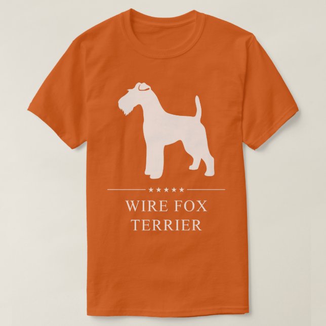 Wire Fo Terrier Dog White Silhouette Premium  T-Shirt (Design vorne)