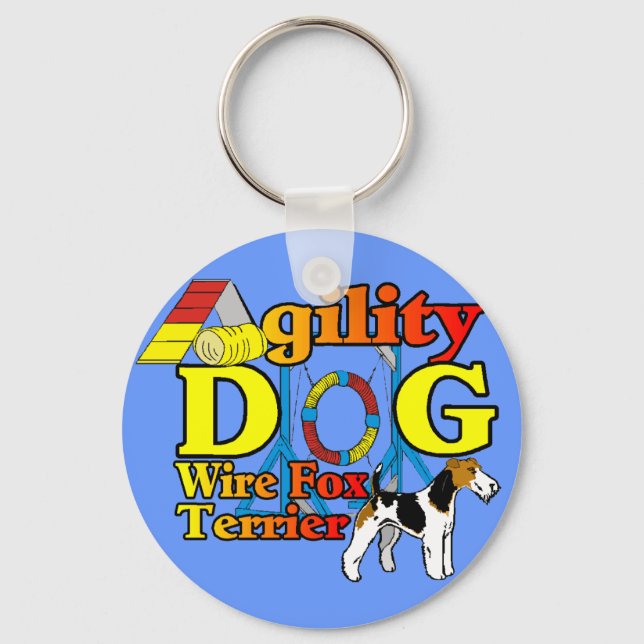 Wire_Fox_Terrier_Agility_ Schlüsselanhänger (Vorderseite)