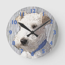 Wire Fox Terrier Art Runde Wanduhr