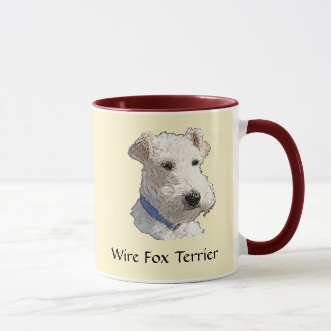 Wire Fox Terrier Art Tasse (Rechts)