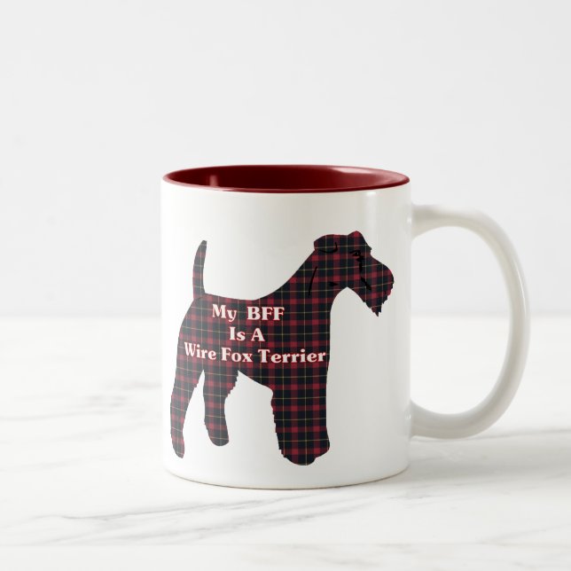 Wire Fox Terrier BESTE FREUNDIN Geschenke Zweifarbige Tasse (Rechts)