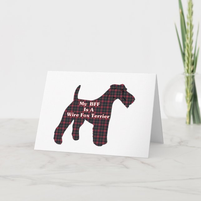 Wire Fox Terrier BESTE FREUNDIN Grußkarte Karte (Vorderseite)