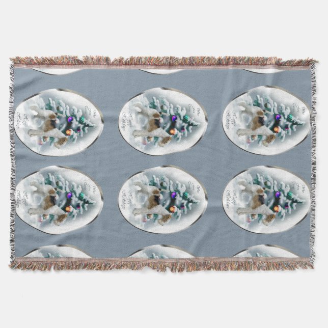 Wire Fox Terrier Christmas Decke (Vorderseite)