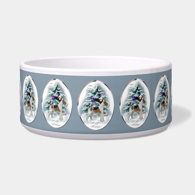 Wire Fox Terrier Christmas Dog Bowl Napf (Vorderseite)