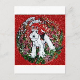 Wire Fox Terrier Christmas Feiertagspostkarte
