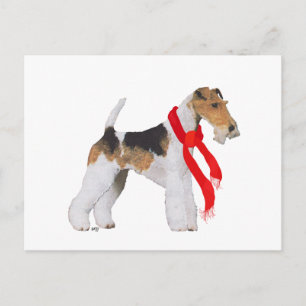 Wire Fox Terrier Christmas Feiertagspostkarte