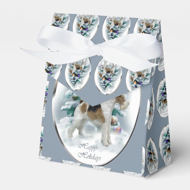 Wire Fox Terrier Christmas Geschenkschachtel (Vorderseite)