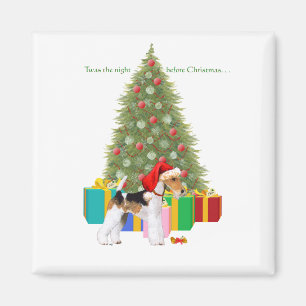 Wire Fox Terrier Christmas Magnet