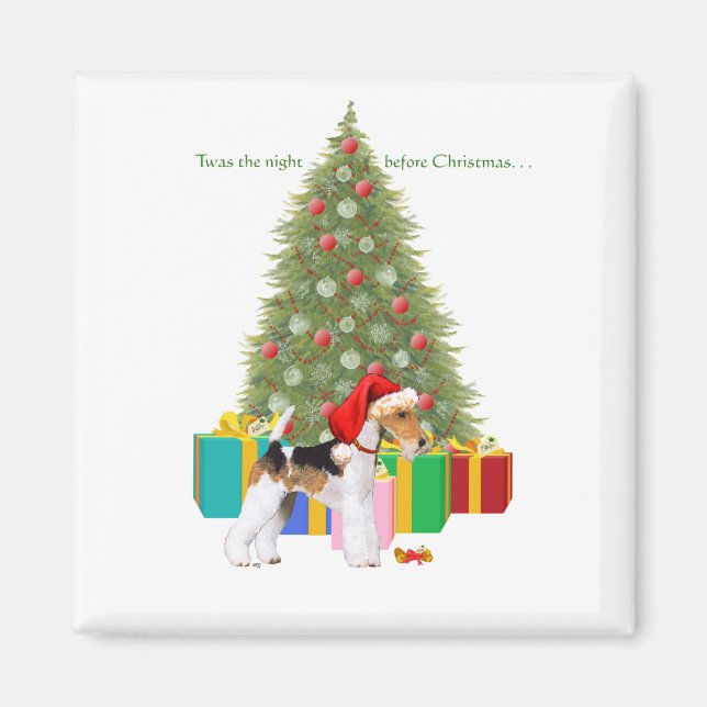 Wire Fox Terrier Christmas Magnet (Vorne)