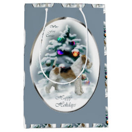 Wire Fox Terrier Christmas Mittlere Geschenktüte