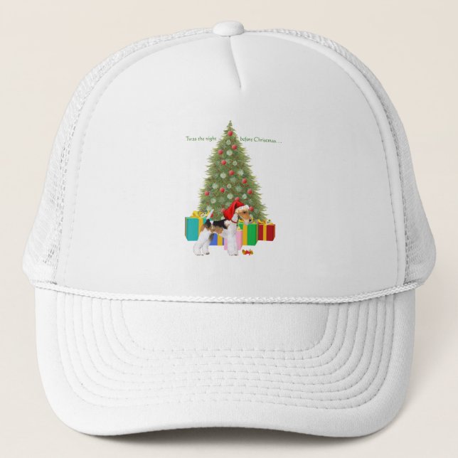 Wire Fox Terrier Christmas Truckerkappe (Vorderseite)