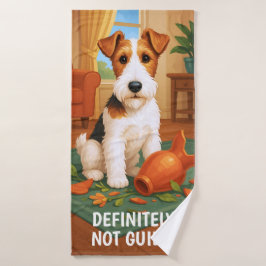 Wire Fox Terrier - Definitely Not Guilty Badehandtuch