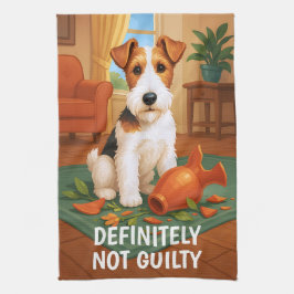 Wire Fox Terrier - Definitely Not Guilty Geschirrtuch