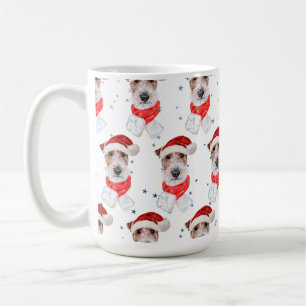 Wire Fox Terrier Dog Breed Christmas Stars Kaffeetasse