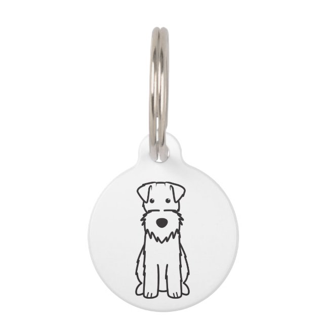 Wire Fox Terrier Dog Cartoon Haustiermarke (Vorderseite)