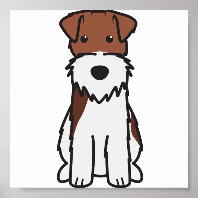 Wire Fox Terrier Dog Cartoon Poster (Vorne)
