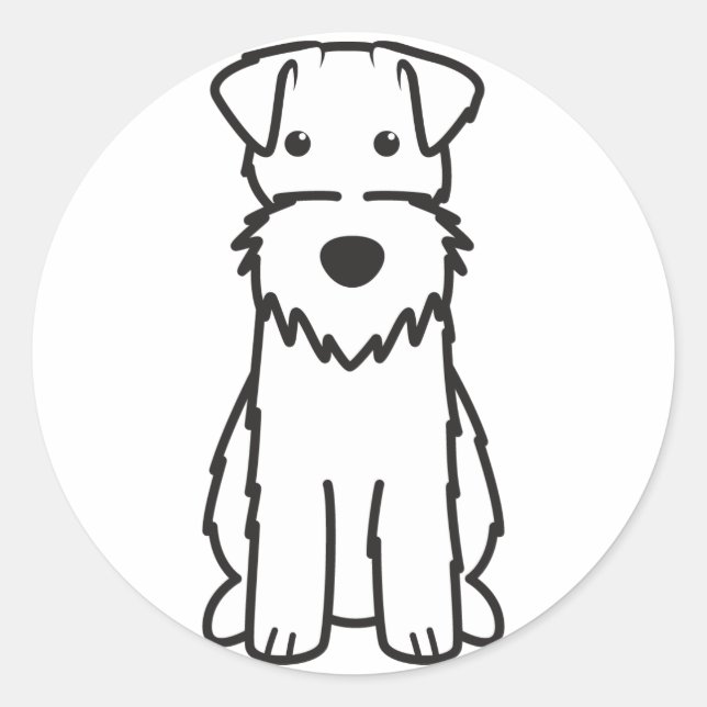 Wire Fox Terrier Dog Cartoon Runder Aufkleber (Vorderseite)