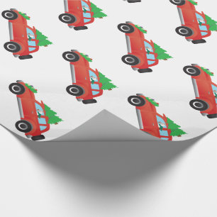 Wire Fox Terrier Dog Driving Christmas Car Geschenkpapier