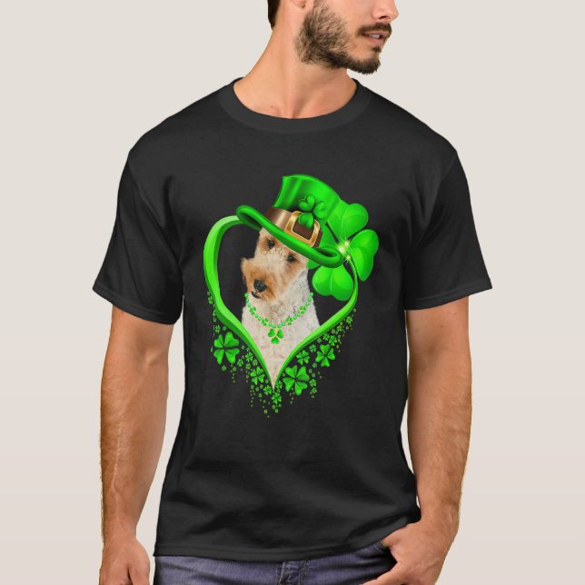 Wire Fox Terrier Dog St Patricks Day Lover Irish S T-Shirt (Vorderseite)