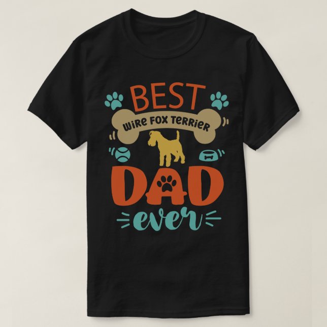 Wire Fox Terrier Dog Vater T-Shirt (Design vorne)