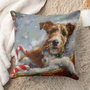 Wire Fox Terrier Dog Weihnachtsfest Kissen