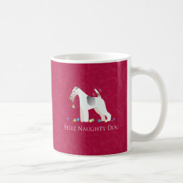Wire Fox Terrier Feliz Naughty Dog Weihnachten Kaffeetasse