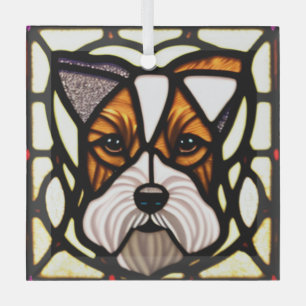 Wire Fox Terrier "Festes Glas" Ornament Aus Glas