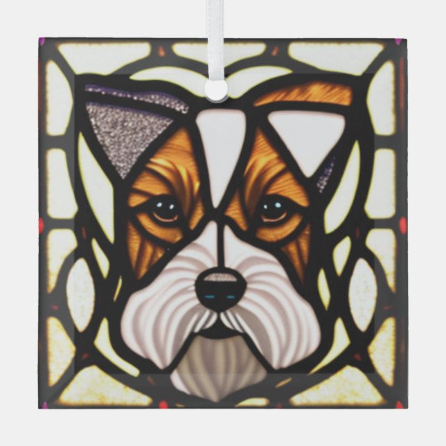 Wire Fox Terrier "Festes Glas" Ornament Aus Glas (Vorderseite)