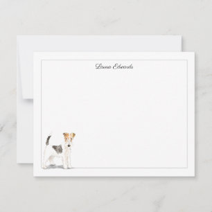 Wire Fox Terrier Grau Border Personalisiert Mitteilungskarte