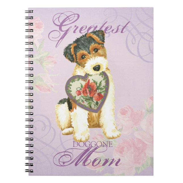 Wire Fox Terrier Heart Mama Notizblock (Vorderseite)