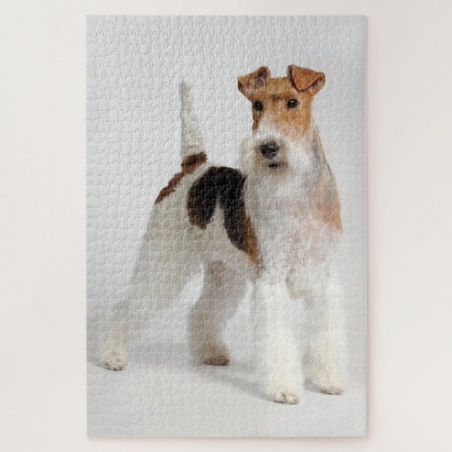 Wire Fox Terrier Hund Foto Puzzle (Vertikal)