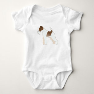 Wire Fox Terrier Hund Rasse Illustration Silhouett Baby Strampler
