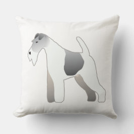 Wire Fox Terrier Hund Rasse Illustration Silhouett Kissen