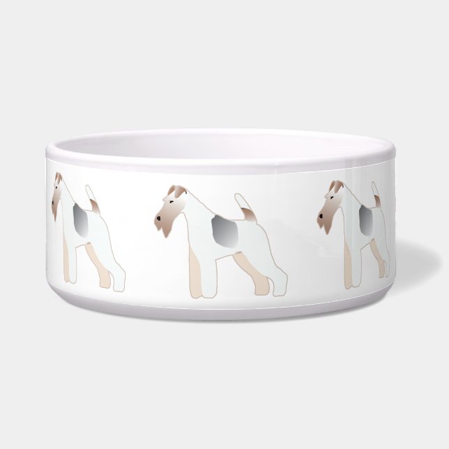 Wire Fox Terrier Hund Rasse Illustration Silhouett Napf (Vorderseite)