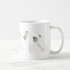 Wire Fox Terrier Hund Rasse Illustration Silhouett Tasse