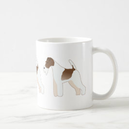 Wire Fox Terrier Hund Rasse Illustration Silhouett Tasse