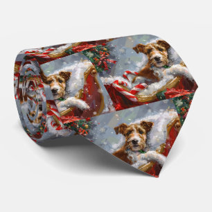 Wire Fox Terrier Hund Weihnachten Festlich Krawatte