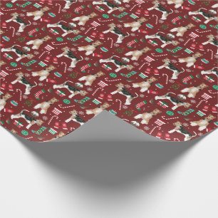 Wire Fox Terrier Hund Weihnachten Geschenkpapier