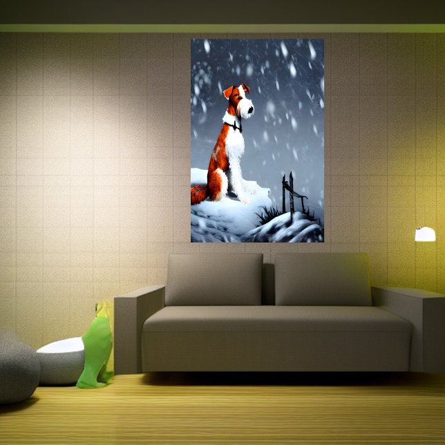 Wire Fox Terrier im Schnee | AI Art Poster (Von Creator hochgeladen)
